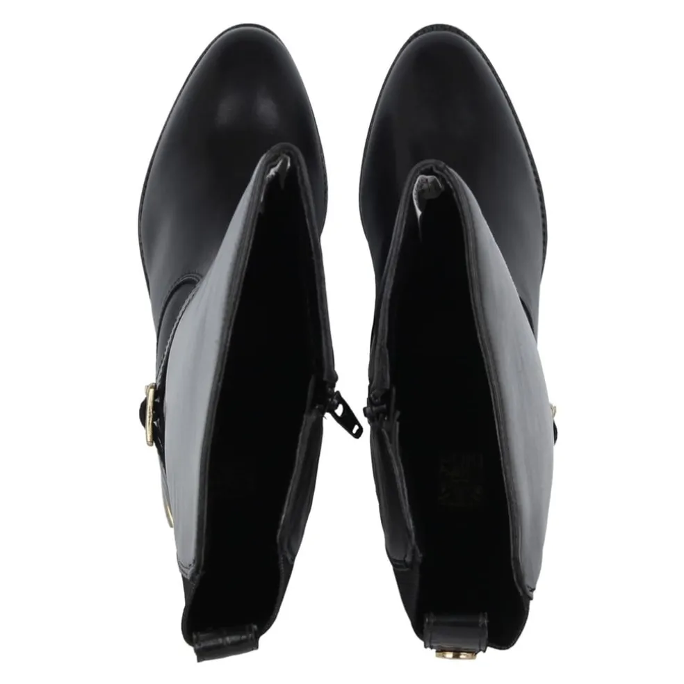 Biba Leather Croc Knee High Boot in Black