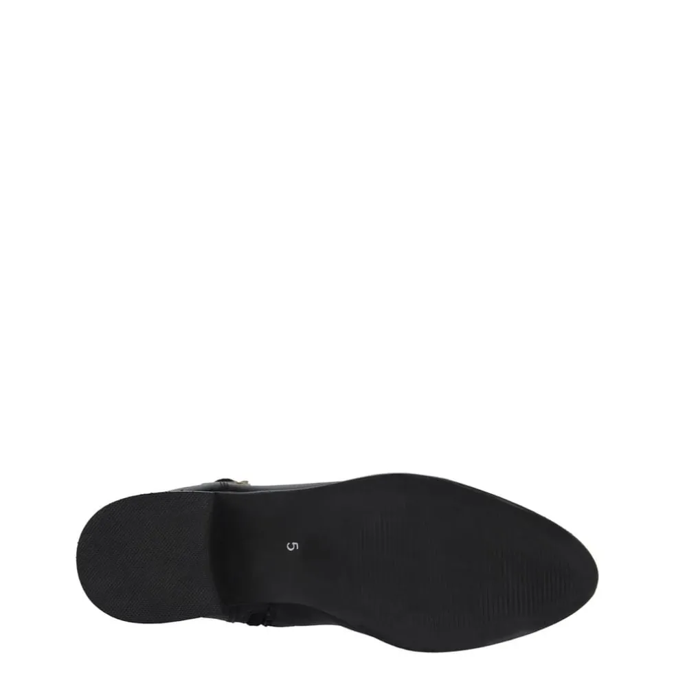 Biba Leather Croc Knee High Boot in Black