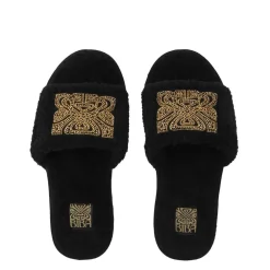Biba Logo Embellished Slipper in Black