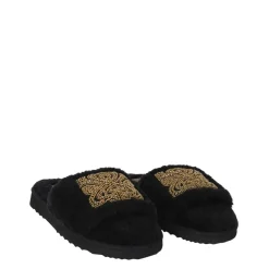 Biba Logo Embellished Slipper in Black