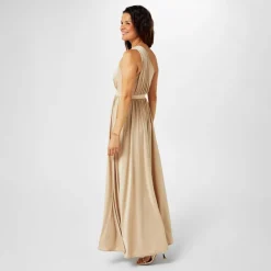 Biba One Shoulder Maxi Dress in Neutral