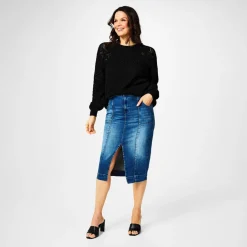 Biba Pointelle Knitted Jumper in Black