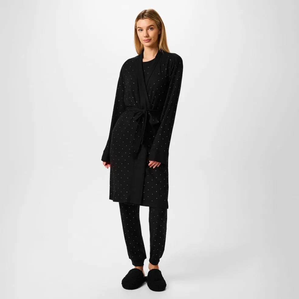 Biba Rhinestone Robe in Black