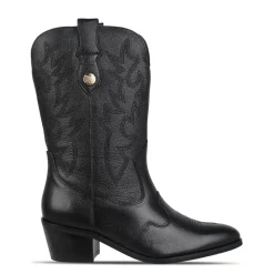 Biba Western Block Heel Cowboy Boots in Black