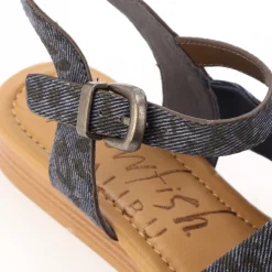 Blowfish Malibu Ardice Leopard Print Sandals in Denim