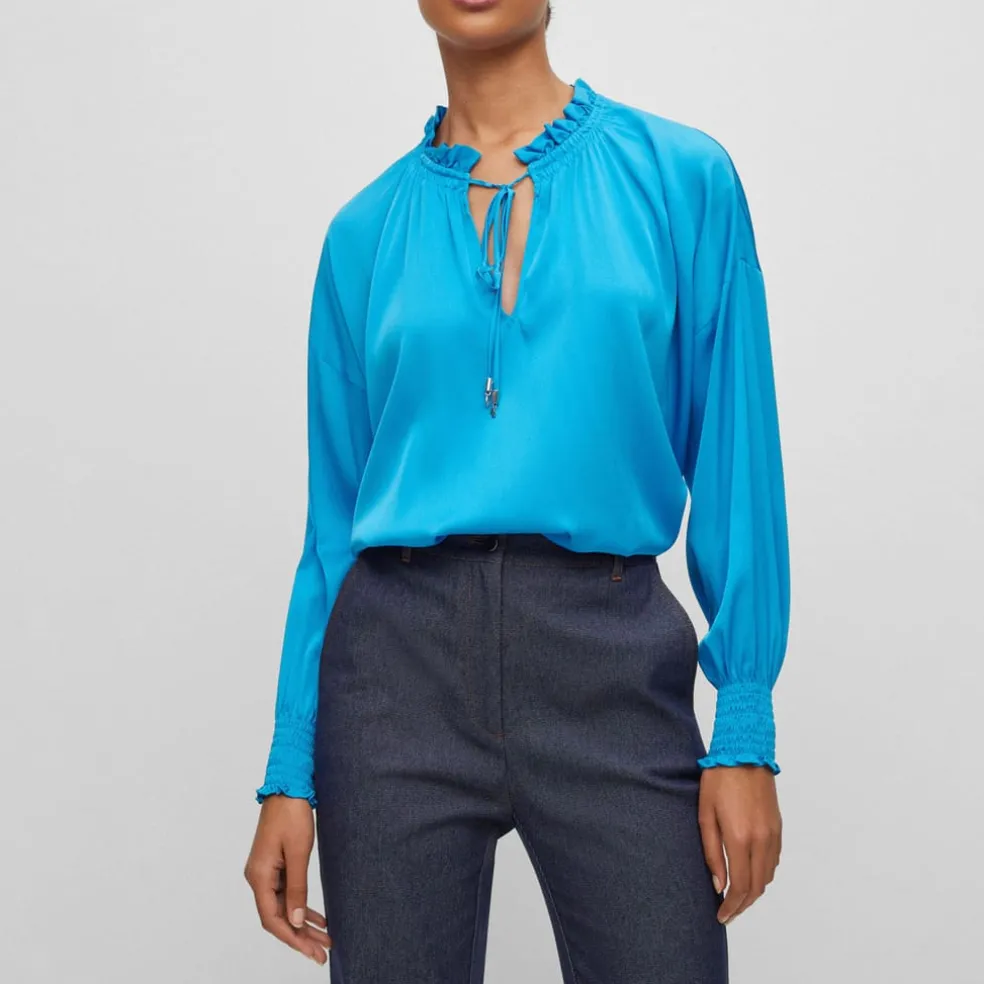 Boss Baratina Relaxed-Fit Blouse in Blue