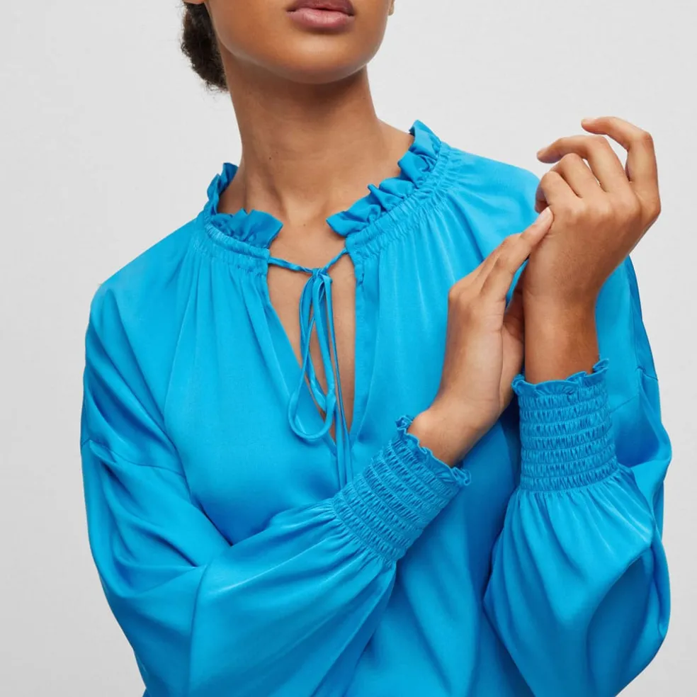 Boss Baratina Relaxed-Fit Blouse in Blue