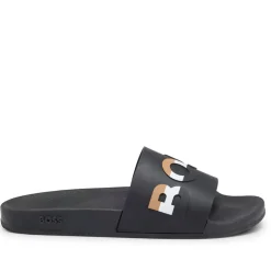 Boss Bay Slide Sandals in Black