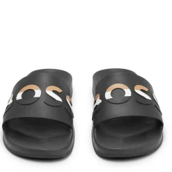 Boss Bay Slide Sandals in Black