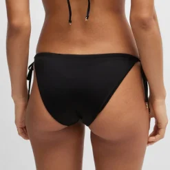 Boss Bella Logo Charm Tie-Side Bikini Bottoms in Black