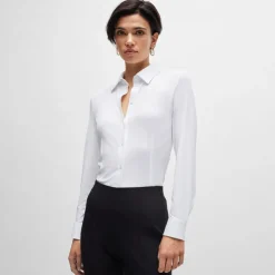 Boss Boanna Extra-Slim-Fit Blouse in White