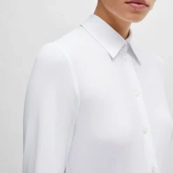 Boss Boanna Extra-Slim-Fit Blouse in White