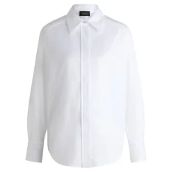 Boss Buttonie Striped Blouse in White