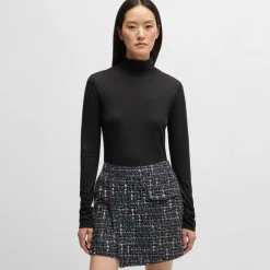 Boss C_Emerie Slim-Fit Rollneck Top in Black