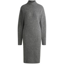 Boss C_Fagdassy Long Sleeve Relaxed-Fit Dress in Silver