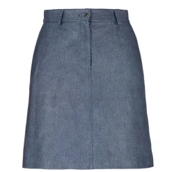 Boss C_Semara Denim Print Leather Mini Skirt in Blue
