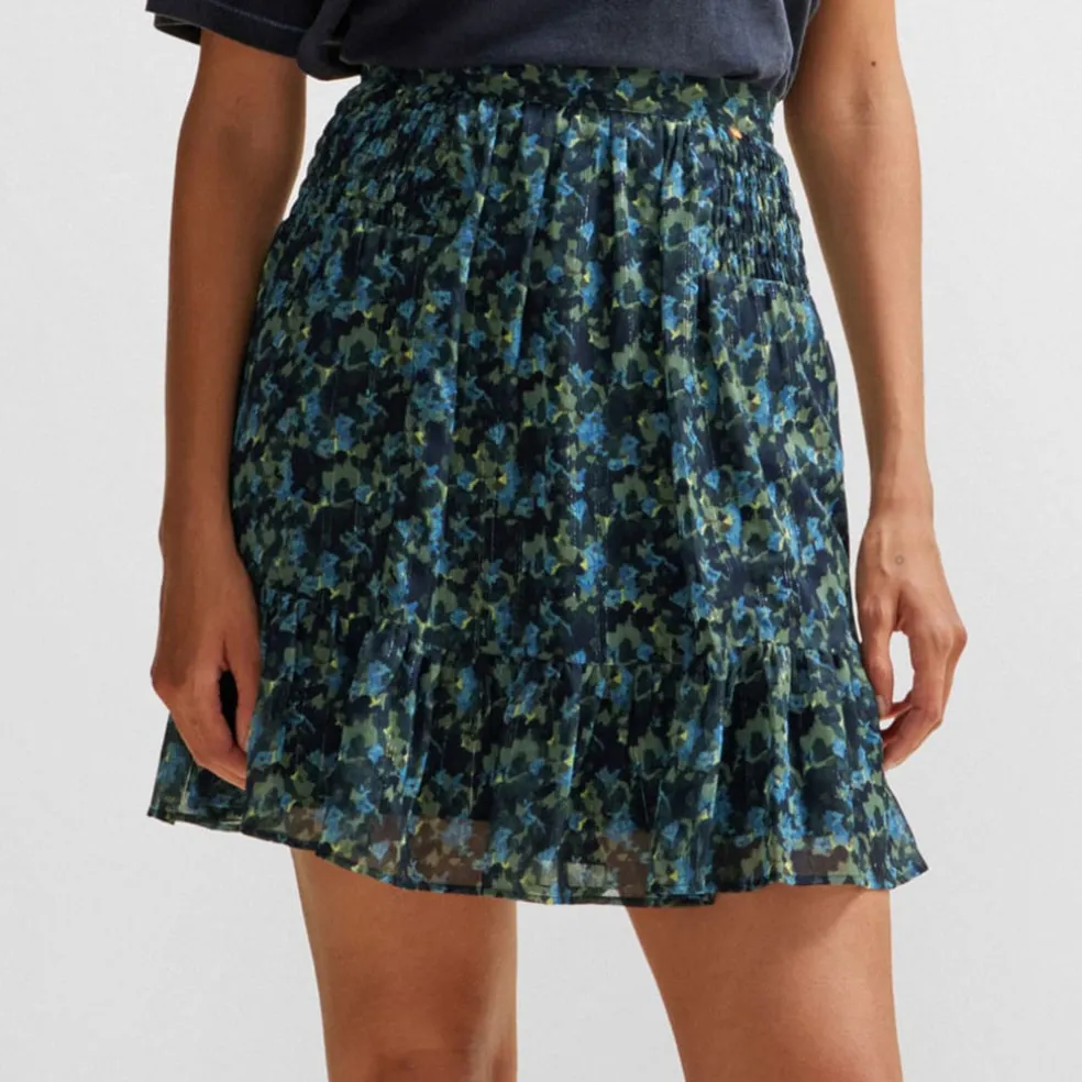 Boss C_Vistula Seasonal-Print Mini Skirt in Multi colour