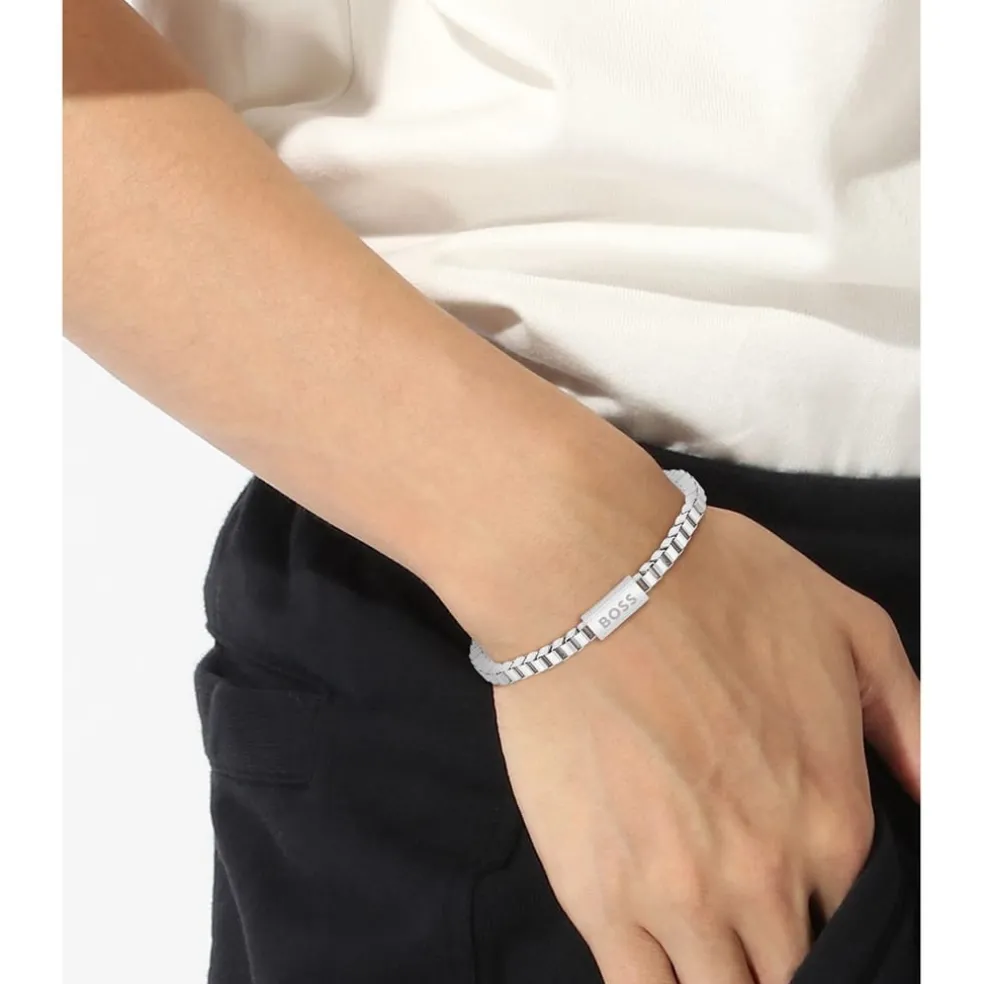 Boss Chain For Him Stainless Steel Bracelet in Silver