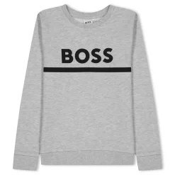 Boss Crew Neck Regular Fit Sweatshirt in Grey