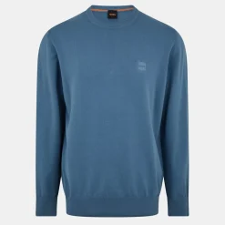 Boss Crew Neck Regular Fit Sweater in Blue