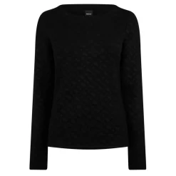 Boss Crew Neck Regular Fit Long Sleeve Sweater in Black