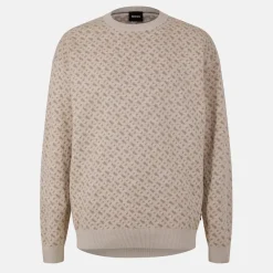 Boss Crew Neck Regular Fit Sweater in White