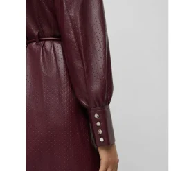 Boss Dibanora10 Belted Shirt Dress in Red