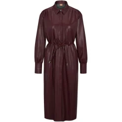 Boss Dibanora10 Belted Shirt Dress in Red