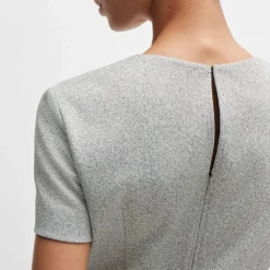 Boss Donalara Short Sleeve Dress in Light Grey