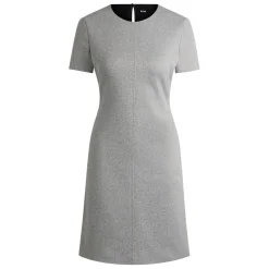 Boss Donalara Short Sleeve Dress in Light Grey