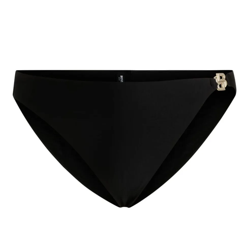 Boss Double B Monogram Fully Lined Bikini Bottoms in Black