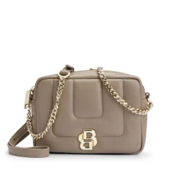 Boss Double B Monogram Quilted Crossbody Bag in Brown