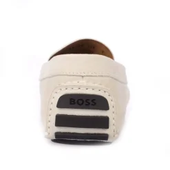 Boss Driver Moccasin Shoes in White