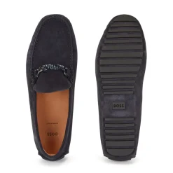 Boss Driver Moccasin Shoes in Dark Blue