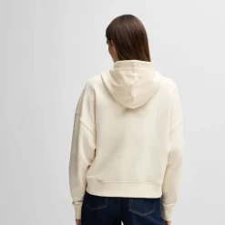 Boss Eblousa Crystal Logo Hoodie in White