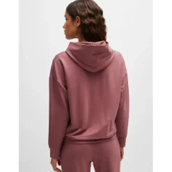 Boss Embroidered Logo French Terry Hoodie in Red