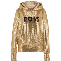 Boss Esoca Sequin Hoody in Gold