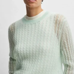 Boss FamilianaFine-Gauge Sweatshirt in Turquoise