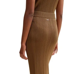 Boss Freedah Knitted Pencil Skirt in Brown