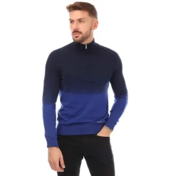 Boss Gesso Half Zip Sweater in Blue
