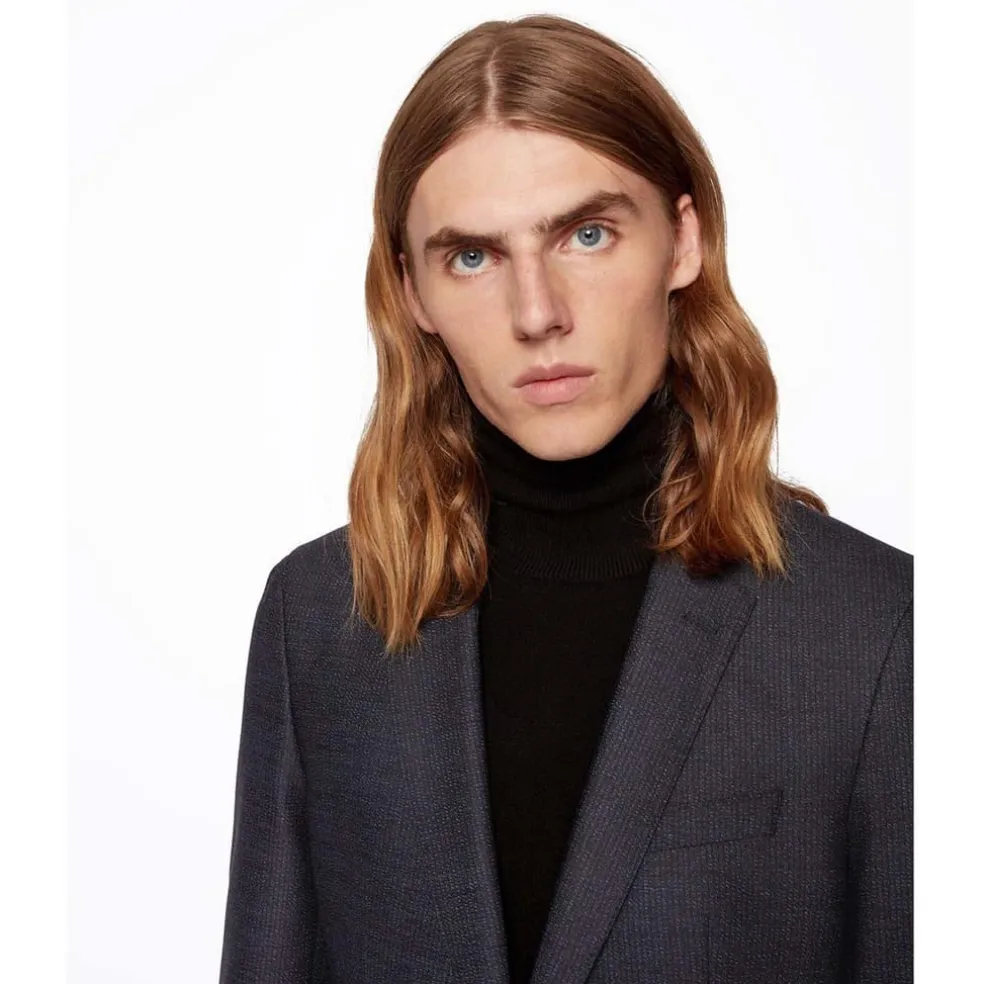 Boss Haeven Blazer Jacket in Dark Blue