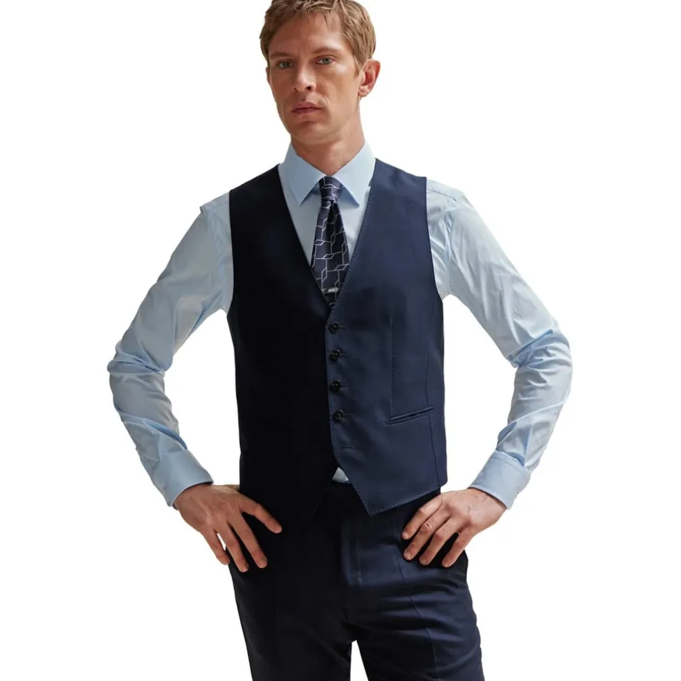 Boss Harvers 3pcs Slim Fit Suit Jacket in Blue