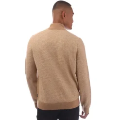 Boss H-Eltorino Quarter-Zip Sweater in Beige