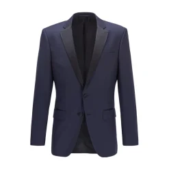Boss Hence Blazer Jacket in Dark Blue