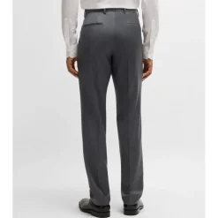 Boss H-Lenon Regular-Fit Trousers in Grey