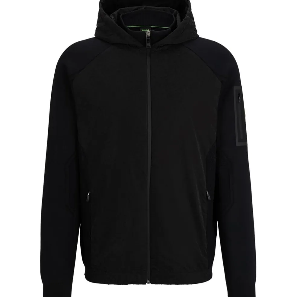 Boss Hooded Regular Fit Jacket in Black
