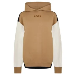 Boss Hooded Regular Fit Sweatshirt in Beige