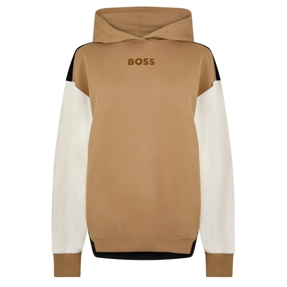 Boss Hooded Regular Fit Sweatshirt in Beige