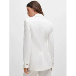 Boss Jasena Regular-Fit Linen Jacket in White