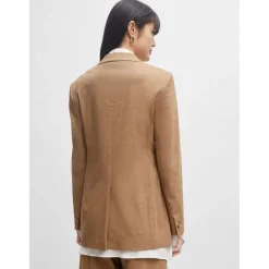 Boss Jasena Regular-Fit Linen Jacket in Beige